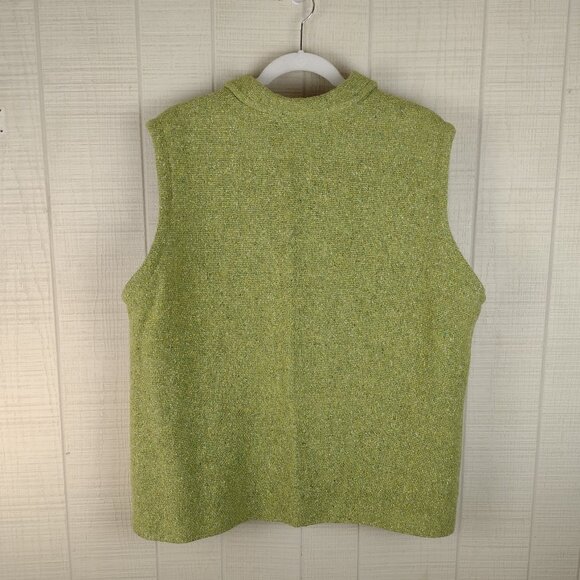 Boyne Valley Weavers Vest Zip Front Made in Ireland Green - Picture 5 of 5